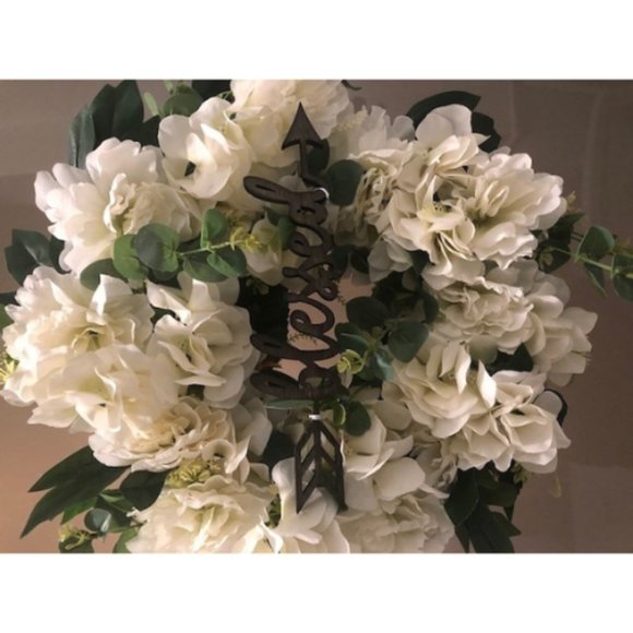 22-24 Inch Hydrangeas Spring Artificial Wreath for Front Door - Picture 2 of 4